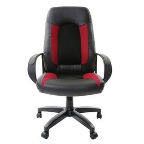 Компьютерное кресло Brabix Strike EX-525 (экокожа черная, ткань черная/бордовая, TW) в Петропавловске-Камчатском