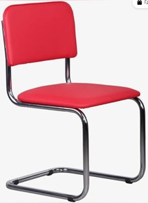 Офисный стул Sylwia chrome красный  ECO 90 в Петропавловске-Камчатском