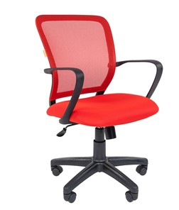 Кресло офисное CHAIRMAN 698 black TW-69, ткань, цвет красный в Петропавловске-Камчатском