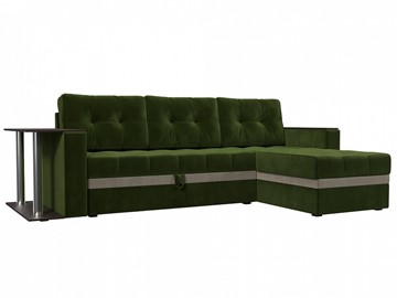 Угловой раскладной диван Атланта М, Зеленый (микровельвет) в Петропавловске-Камчатском