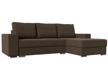 Угловой диван с оттоманкой Дрезден, Коричневый (рогожка) НПБ в Петропавловске-Камчатском
