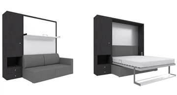 Кровать-трансформер Кровать-трансформер Smart (ШЛ+КД 1400), шкаф левый, правый подлокотник в Петропавловске-Камчатском