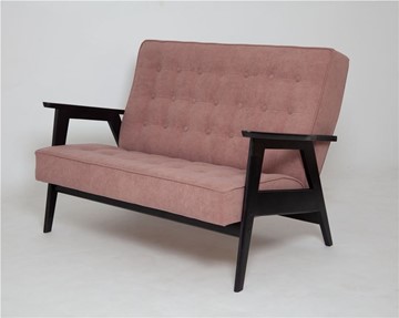 Прямой диван Ретро, двухместный (венге / RS 12 - розовый) в Петропавловске-Камчатском