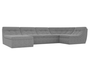 Модульный П-образный диван Холидей, Серый (рогожка) в Петропавловске-Камчатском