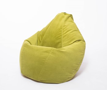Кресло-мешок Груша малое, велюр однотон, травянное в Петропавловске-Камчатском