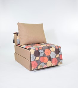 Бескаркасное кресло-кровать Харви, песочный-геометрия браун в Петропавловске-Камчатском
