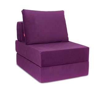Кресло бескаркасное Окта, велюр фиолетовый в Петропавловске-Камчатском