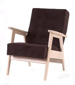 Кресло Ретро (беленый дуб / RS 32 - коричневый) в Петропавловске-Камчатском