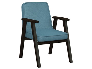 Кресло в гостиную Ретро ткань голубой, каркас венге в Петропавловске-Камчатском