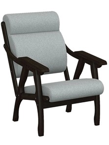 Кресло в гостиную Вега 10 ткань серый, каркас венге в Петропавловске-Камчатском