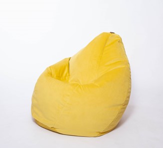 Кресло-мешок Груша малое, велюр однотон, лимонное в Петропавловске-Камчатском