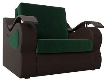 Кресло-кровать Меркурий (60), Зеленый\Коричневый (Велюр\Экокожа) в Петропавловске-Камчатском