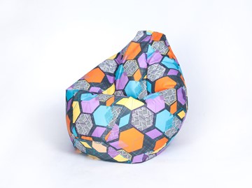 Кресло-мешок Груша малое, велюр принт, геометрия в Петропавловске-Камчатском