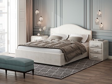 Кровать в спальню Proson Classic 160х200, Велюр (Лофти Лён) в Петропавловске-Камчатском