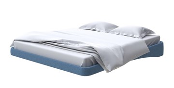 Кровать двуспальная парящая 160х200, Искусственная шерсть (Лама Индиго) в Петропавловске-Камчатском