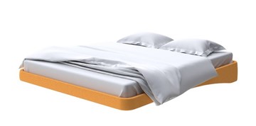 Парящая кровать 160х200, Велюр (Scandi Cotton 18 Шафран) в Петропавловске-Камчатском