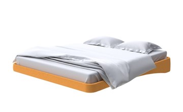 Парящая кровать 2-спальная 180х200, Велюр (Scandi Cotton 18 Шафран) в Петропавловске-Камчатском