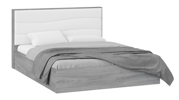 Кровать с мягкой спинкой Миранда тип 1 (Дуб Гамильтон/Белый глянец) в Петропавловске-Камчатском