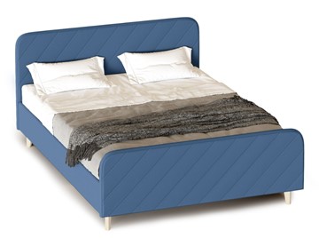 Кровать 1-спальная Мебельград Мелоди 900 (с основанием) Альба синий в Петропавловске-Камчатском