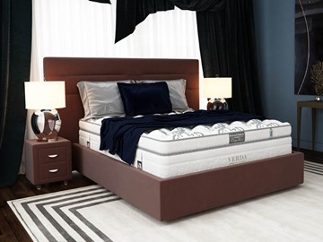 Спальная кровать Modern/Island M 180х200, Флок (Велсофт Спелая слива) в Петропавловске-Камчатском
