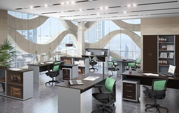 Комплект офисной мебели IMAGO четыре рабочих места, стол для переговоров в Петропавловске-Камчатском