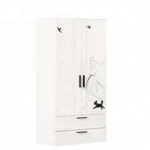 2-створчатый шкаф комбинированный Джоли ЛД 535.040, Серый шелк в Петропавловске-Камчатском