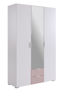 Шкаф трехдверный с ящиками Зефир 109.02 (белое дерево/пудра розовая (эмаль)) в Петропавловске-Камчатском