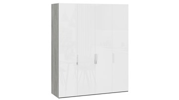 Шкаф для одежды Эмбер СМ-348.07.011 (Дуб Гамильтон/Белый глянец) в Петропавловске-Камчатском
