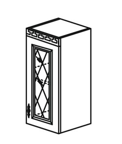 Шкаф кухонный Веста настенный однодверный с полкой со вставкой из стекла 718*500*323мм в Петропавловске-Камчатском