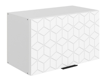 Шкаф настенный Стоун L600 Н360 (1 дв. гл.) с фрезировкой (белый/джелато софттач) в Петропавловске-Камчатском