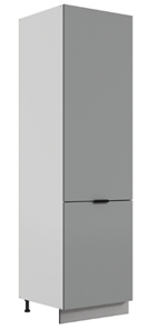 Шкаф-пенал Стоун L600 под холодильник (2 дв.гл.) (белый/оникс софттач) в Петропавловске-Камчатском