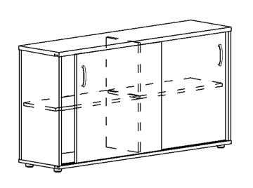 Шкаф-купе низкий Albero, для 2-х столов 80 (164,4х36,4х75,6) в Петропавловске-Камчатском