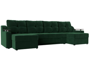 П-образный диван Сенатор, Зеленый (Велюр) боннель в Петропавловске-Камчатском