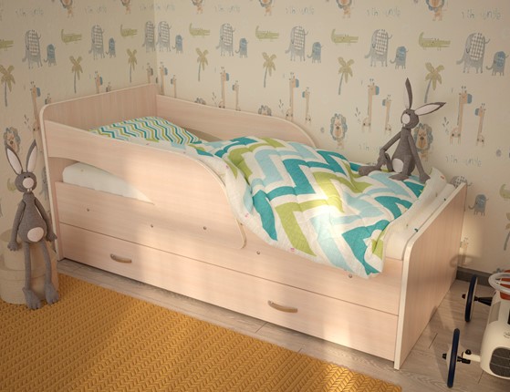 Кровать детская Максимка, цвет Млечный дуб в Петропавловске-Камчатском - изображение