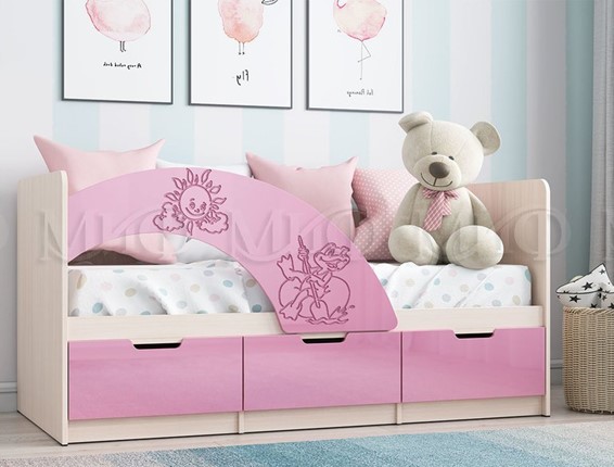 Детская кровать Юниор-3, Розовый металлик в Петропавловске-Камчатском - изображение
