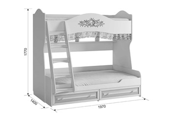 Двухъярусная детская кровать Алиса (1974х1404х1765) в Петропавловске-Камчатском - предосмотр 4