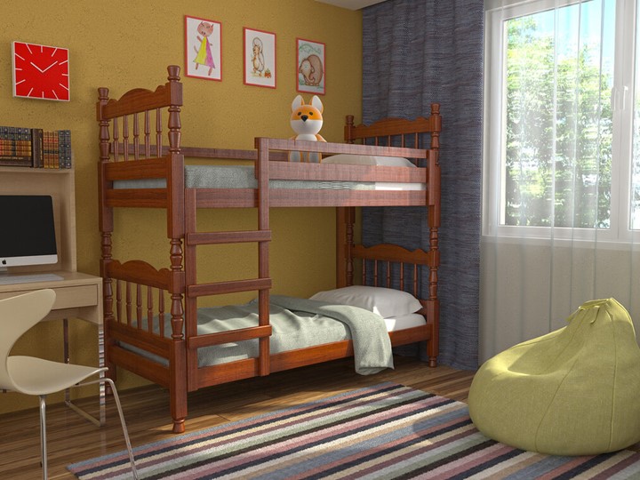 Детская кровать Соня двухъярусная (Орех) в Петропавловске-Камчатском - изображение 1