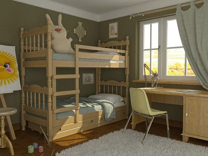 Кровать детская Соня двухъярусная (Сосна) в Петропавловске-Камчатском - изображение 1
