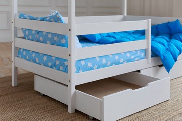 Детская двухэтажная кровать Домик с ящиками, цвет белый в Петропавловске-Камчатском - предосмотр 3
