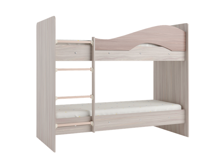 Двухъярусная кровать Мая с 2 ящиками на щитах, корпус Шимо светлый, фасад Шимо темный в Петропавловске-Камчатском - изображение 2