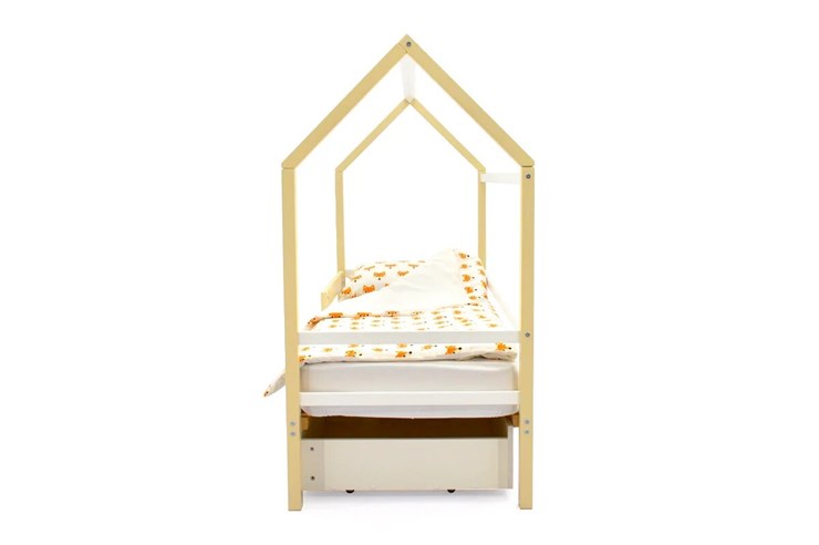 Кровать-домик Svogen бежево-белый в Петропавловске-Камчатском - изображение 5