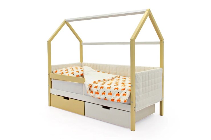 Детская кровать-домик «Svogen бежево-белый» мягкая в Петропавловске-Камчатском - изображение 4