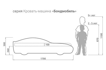 Кровать-машина детская Бондимобиль белый в Петропавловске-Камчатском - предосмотр 5