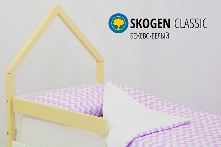 Кровать-домик в детскую мини Skogen бежево-белый в Петропавловске-Камчатском - изображение 3