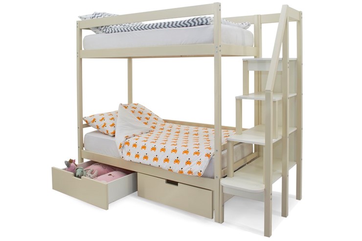Детская 2-ярусная кровать Svogen бежевый в Петропавловске-Камчатском - изображение 5