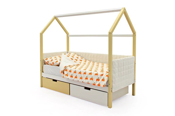 Детская кровать-домик «Svogen бежево-белый» мягкая в Петропавловске-Камчатском - изображение 3