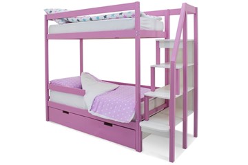 Двухъярусная детская кровать Svogen розовый в Петропавловске-Камчатском