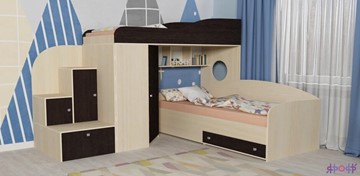 Детская кровать-шкаф Кадет-2, корпус Дуб, фасад Венге в Петропавловске-Камчатском