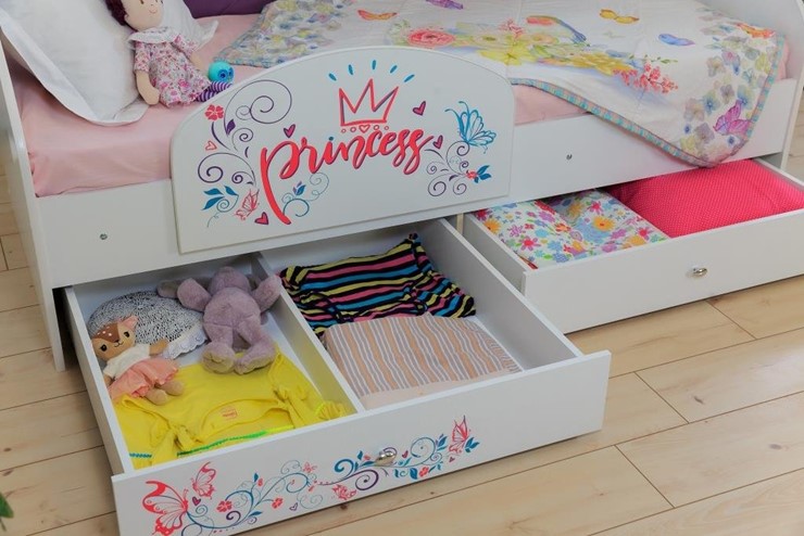 Детская кровать с ящиками Эльза без бортика, Розовый (латы) в Петропавловске-Камчатском - изображение 3
