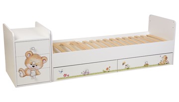 Детская кровать Фея 1100 Медвежонок Белый в Петропавловске-Камчатском - предосмотр 2